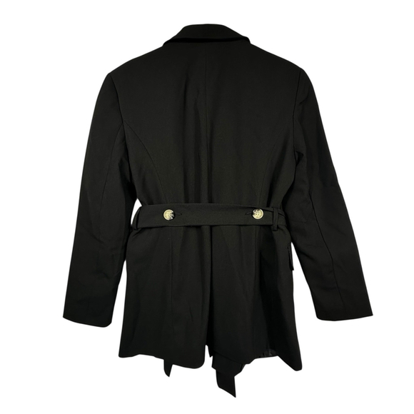Topshop Womens Black Belted Blazer Size 8 - Picture 3 of 7